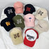 Palm Angels hats flame alphabet palm tree embroidered distressed baseball cap