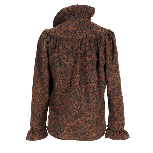 Women's Kenzo Paisley Print Blouse in Brown Wool