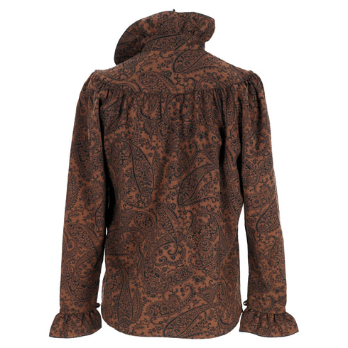 Women's Kenzo Paisley Print Blouse in Brown Wool