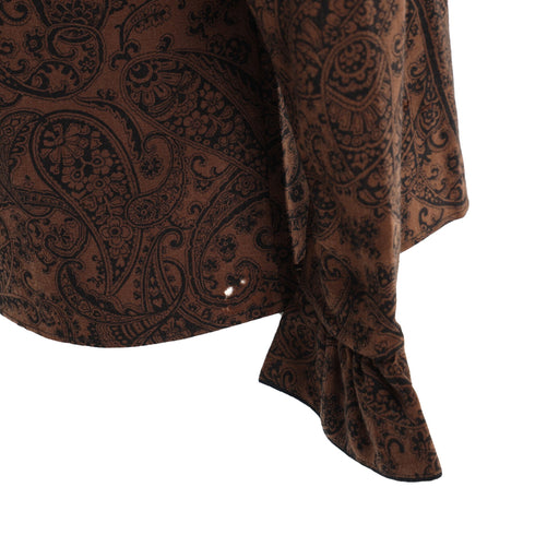 Women's Kenzo Paisley Print Blouse in Brown Wool