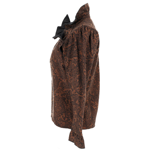 Women's Kenzo Paisley Print Blouse in Brown Wool