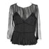 Women's Chloé Pleated Sheer Long Sleeve Blouse in Black Silk