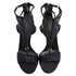 Women's Gianvito Rossi Mesh Accent T-Strap Sandal Heels in Black Satin