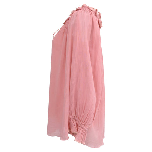 Women's Marc Jacobs Ruffle Blouse in Pink Silk
