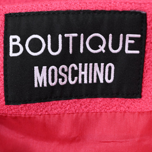 Women's Boutique Moschino Ruffled Crepe Mini Skirt in Pink Wool