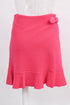 Women's Boutique Moschino Ruffled Crepe Mini Skirt in Pink Wool