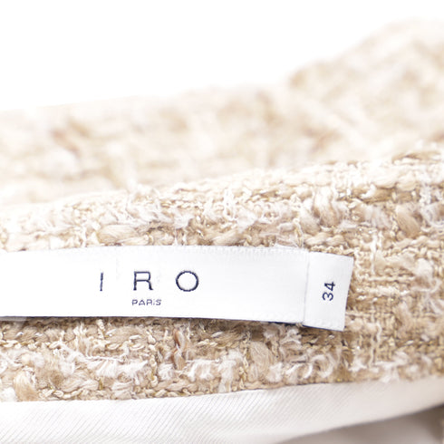 Women's Iro Tomia Belted Tweed Mini Skirt in Beige Acrylic