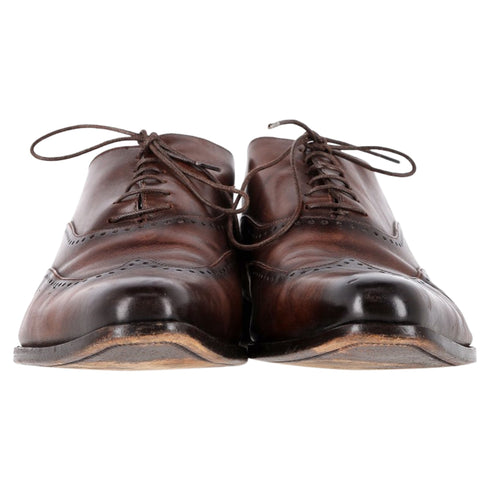Men's Ermenegildo Zegna Wingtip Oxford Shoes in Brown Leather