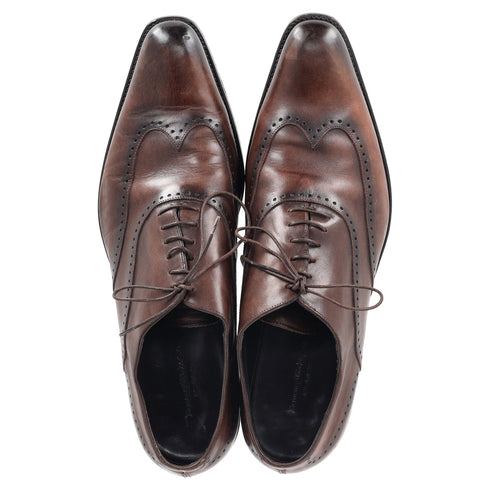 Men's Ermenegildo Zegna Wingtip Oxford Shoes in Brown Leather