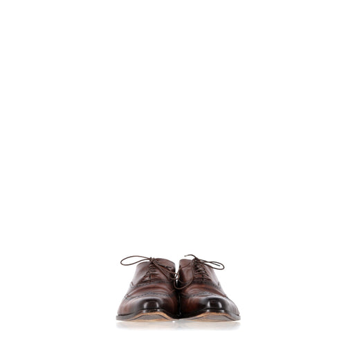 Men's Ermenegildo Zegna Wingtip Oxford Shoes in Brown Leather