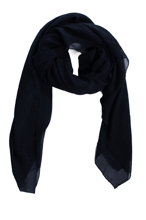 Giorgio Armani black silk scarf with sheer