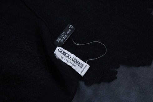 Giorgio Armani black silk scarf with sheer