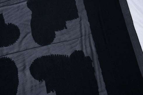 Giorgio Armani black silk scarf with sheer