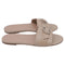 Women's Stuart Weitzman Crystal-Embellished Slides in Beige Leather