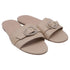 Women's Stuart Weitzman Crystal-Embellished Slides in Beige Leather