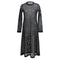 Women's Comme Des Garçons Mesh Long Sleeve Midi Dress in Black Polyester