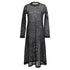 Women's Comme Des Garçons Mesh Long Sleeve Midi Dress in Black Polyester