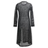 Women's Comme Des Garçons Mesh Long Sleeve Midi Dress in Black Polyester