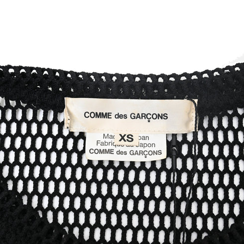 Women's Comme Des Garçons Mesh Long Sleeve Midi Dress in Black Polyester