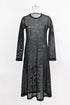 Women's Comme Des Garçons Mesh Long Sleeve Midi Dress in Black Polyester