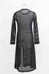 Women's Comme Des Garçons Mesh Long Sleeve Midi Dress in Black Polyester