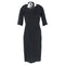Women's Roland Mouret Paneled Tie-Detailed Midi Dress in Black Viscose
