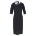Women's Roland Mouret Paneled Tie-Detailed Midi Dress in Black Viscose