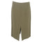Women's Roland Mouret Front Slit Midi Pencil Skirt in Olive Wool