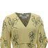 Women's Jason Wu Floral-Print V-Neck Midi Dress in Pastel Yellow Viscose