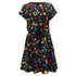 Women's Love Moschino Printed Mini Flared Dress in Multicolor Cotton