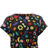 Women's Love Moschino Printed Mini Flared Dress in Multicolor Cotton