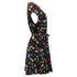 Women's Love Moschino Printed Mini Flared Dress in Multicolor Cotton