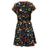 Women's Love Moschino Printed Mini Flared Dress in Multicolor Cotton