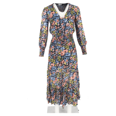 Women's Rixo Maya Shirred Maxi Dress in Floral Print Cotton
