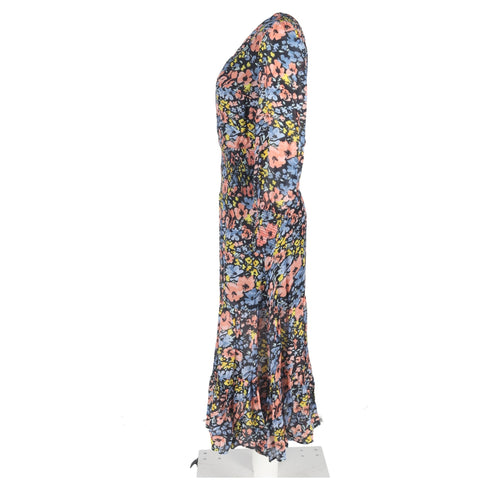 Women's Rixo Maya Shirred Maxi Dress in Floral Print Cotton