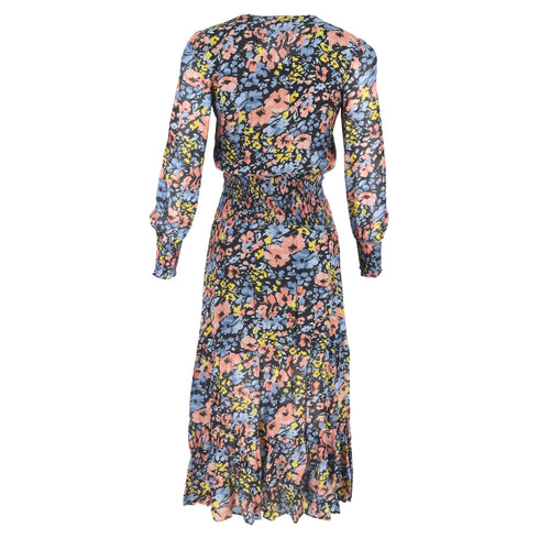 Women's Rixo Maya Shirred Maxi Dress in Floral Print Cotton