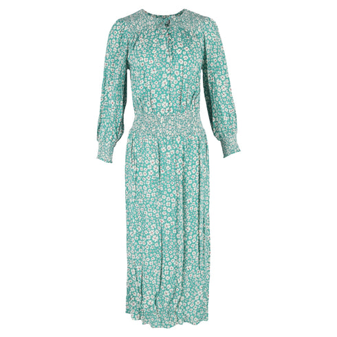 Women's Rixo Marianna Floral-Print Crepe Maxi Dress in Green Viscose