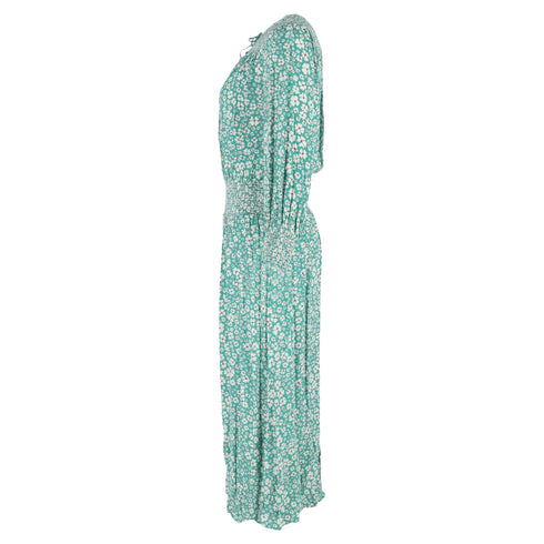 Women's Rixo Marianna Floral-Print Crepe Maxi Dress in Green Viscose