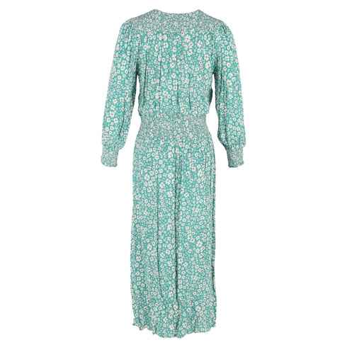 Women's Rixo Marianna Floral-Print Crepe Maxi Dress in Green Viscose