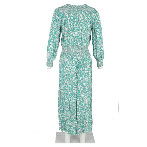 Women's Rixo Marianna Floral-Print Crepe Maxi Dress in Green Viscose