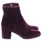 Women's Gianvito Rossi Margaux Block-Heel Ankle Boots in Burgundy Velvet