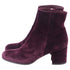 Women's Gianvito Rossi Margaux Block-Heel Ankle Boots in Burgundy Velvet