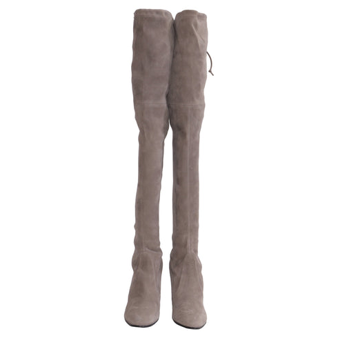 Women's Stuart Weitzman Highland Over-The-Knee Boots in Grey Suede