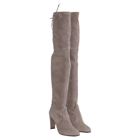 Women's Stuart Weitzman Highland Over-The-Knee Boots in Grey Suede