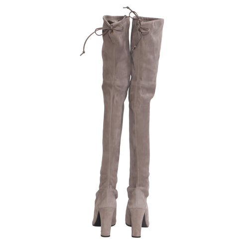 Women's Stuart Weitzman Highland Over-The-Knee Boots in Grey Suede