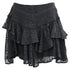 Women's Iro Tale Lace Tiered Mini Skirt in Black Cotton