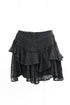 Women's Iro Tale Lace Tiered Mini Skirt in Black Cotton