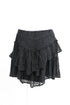 Women's Iro Tale Lace Tiered Mini Skirt in Black Cotton