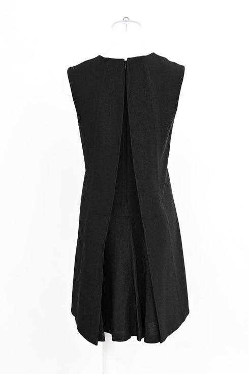 Women's Alexander Wang Black Pleated Mini A-line Dress in Black Polyester