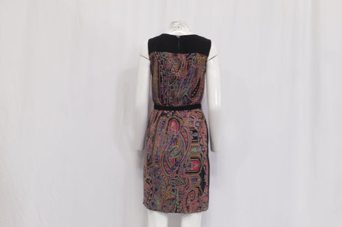 Women's Etro Paisley-Print Belted Mini Dress in Multicolor Wool